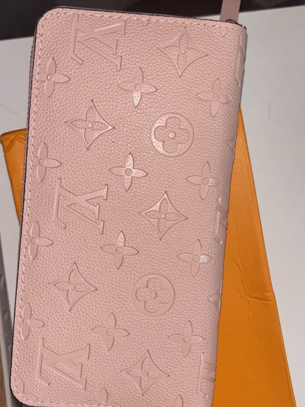 Authentic Louis Vuitton Pink Embossed Monogram Long Wallet - Picture 2 of 12